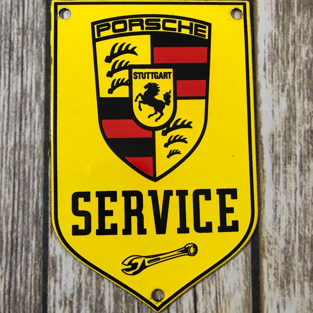VINTAGE PORSCHE SERVICE PORCELAIN SIGN